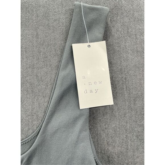 A New Day Scoop Neck Bodysuit Womens XL Gray Minimalist Basic‎ Layering Capsule - Picture 3 of 8